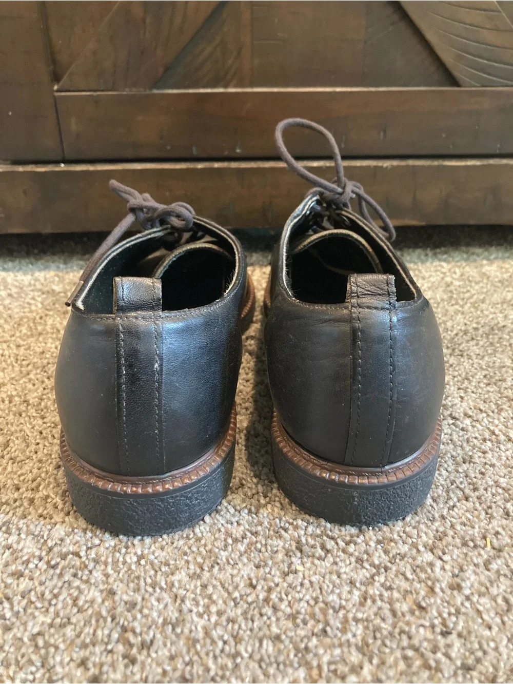 Vintage Mario DeGerard Black Leather Derby Shoes Made in USA Men’s 8.5